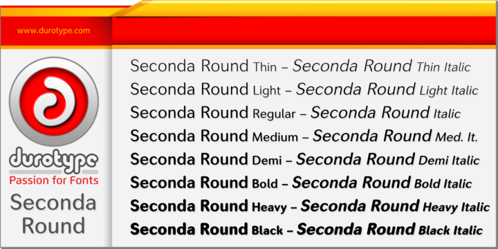 Seconda Round Thin Font preview